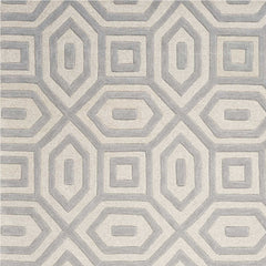 3' X 5' Grey Hand Tufted Geometric Indoor Area Rug