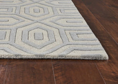 3' X 5' Grey Hand Tufted Geometric Indoor Area Rug