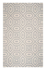 3' X 5' Grey Hand Tufted Geometric Indoor Area Rug