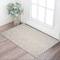 3' X 5' Grey Hand Tufted Geometric Indoor Area Rug