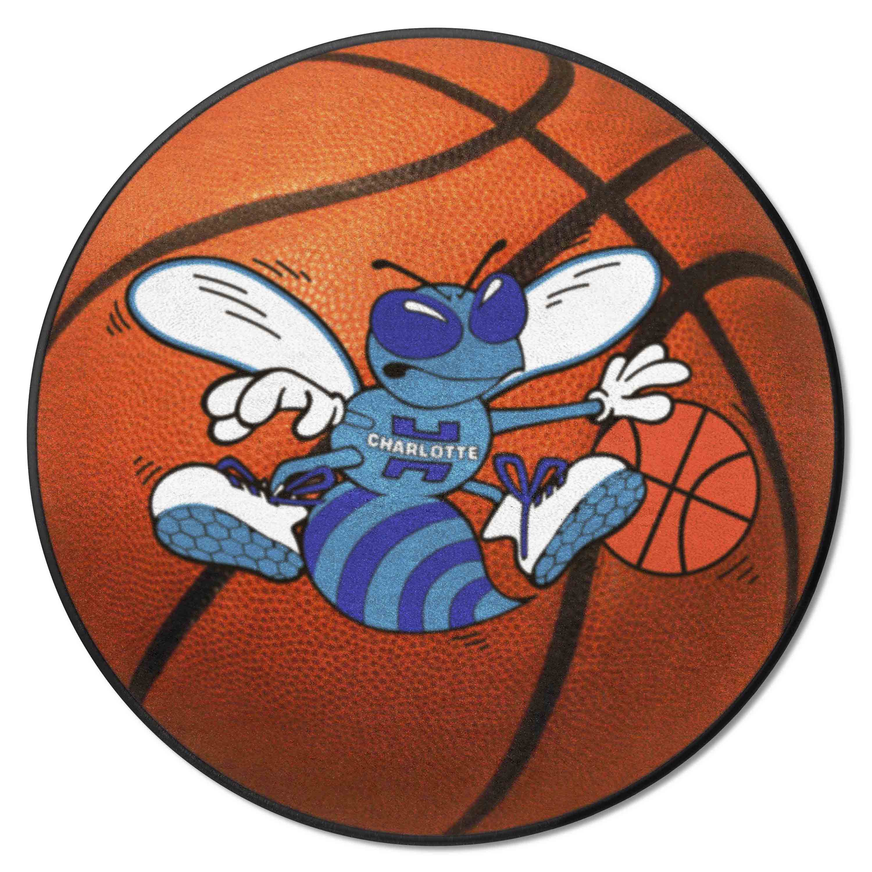 NBA Retro Charlotte Hornets Basketball Rug - 27in. Diameter - Charlotte Hornets