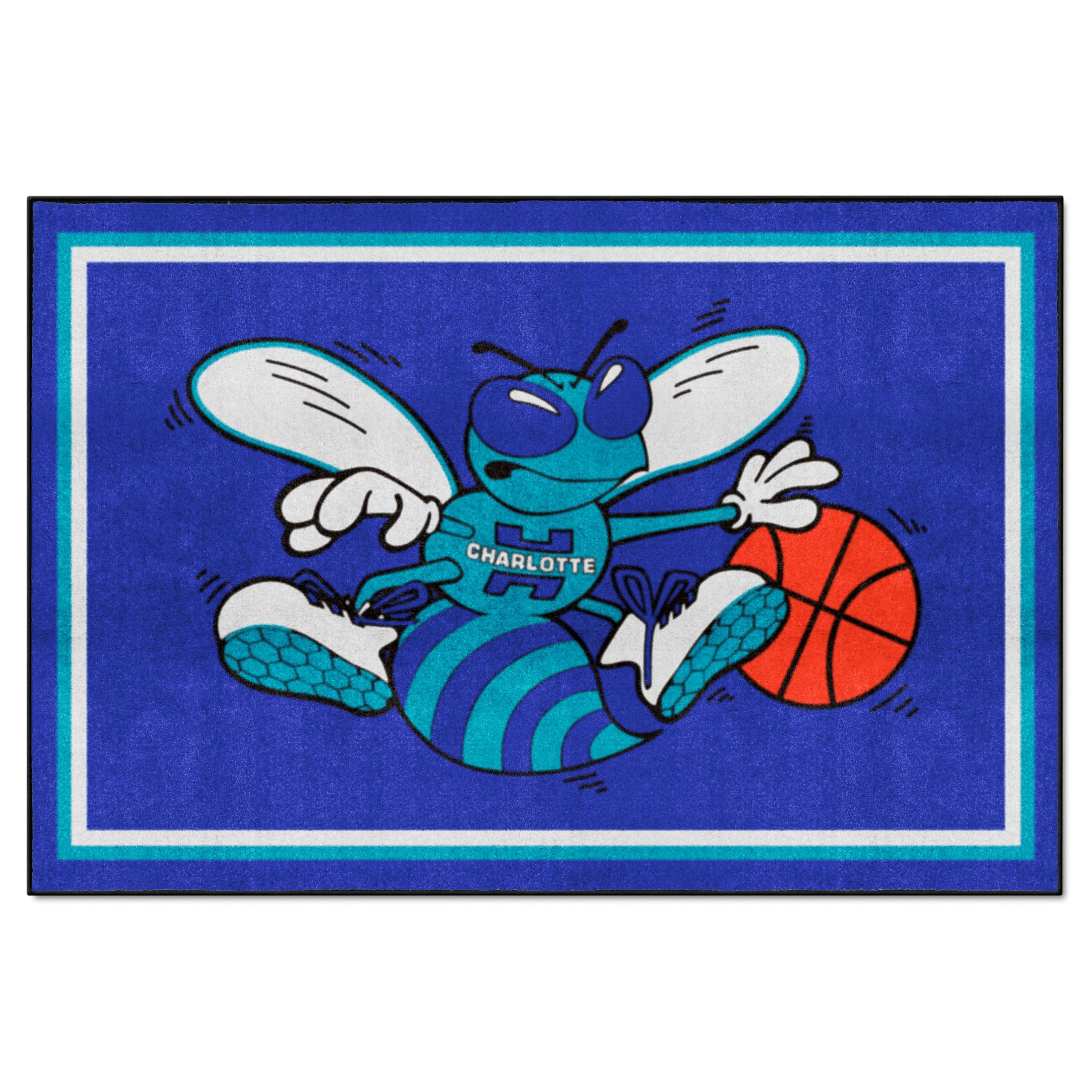 NBA Retro Charlotte Hornets 5ft. x 8 ft. Plush Area Rug - Charlotte Hornets