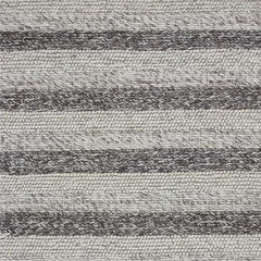 3' X 5' Grey White Hand Woven Knobby Stripes Indoor Area Rug