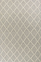 3' X 5' Grey Braided Diamonds Wool Indoor Area Rug