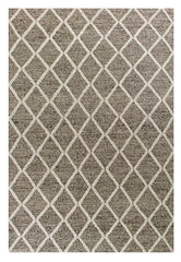 3' X 5' Dark Grey Hand Woven Diamond Pattern Indoor Area Rug