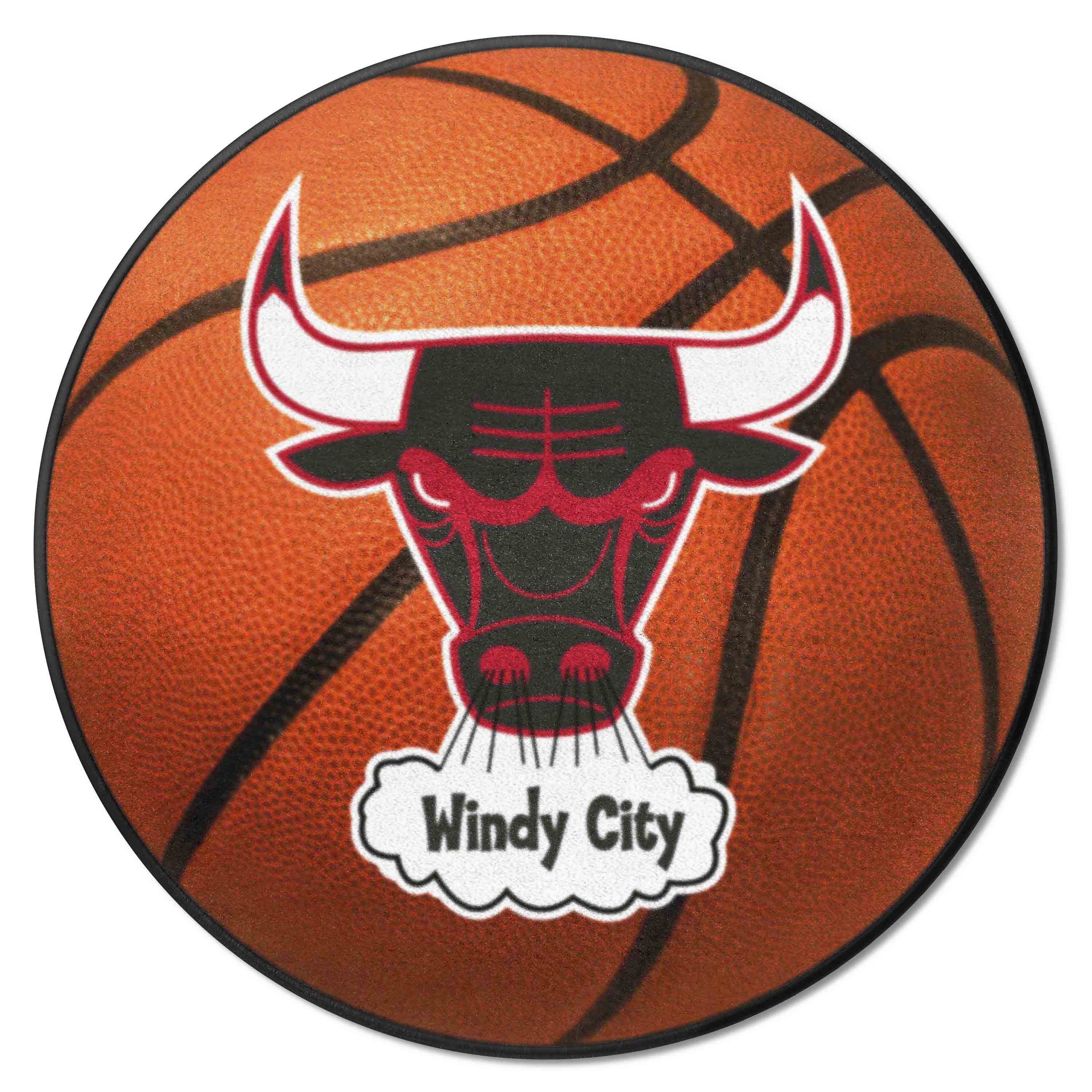 NBA Retro Chicago Bulls Basketball Rug - 27in. Diameter - Chicago Bulls