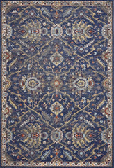 5' X 8' Navy Gold and Ivory Oriental Area Rug - Homeroots