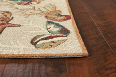 5' X 7' Beige Corals And Shells Indoor Area Rug - Homeroots