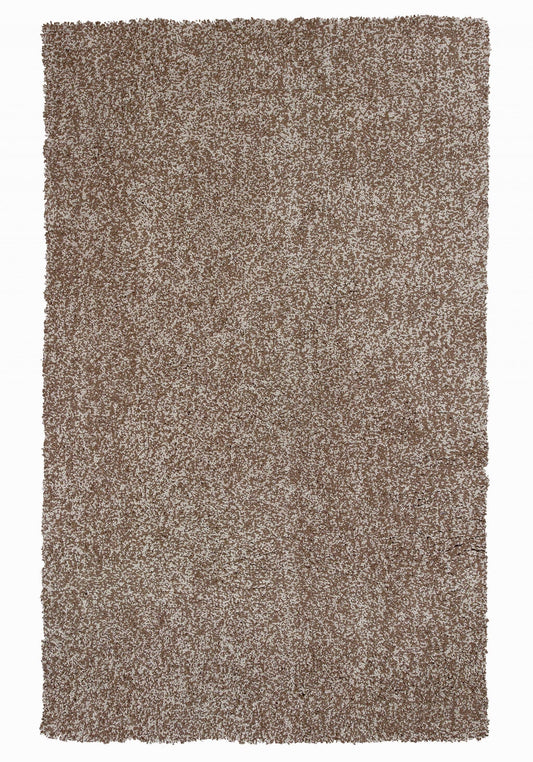 5' X 7' Beige Heather Indoor Shag Rug - Homeroots