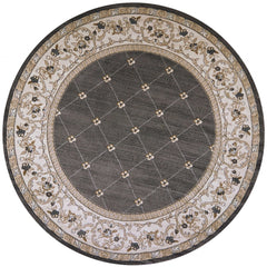 8' Round  Polypropylene Grey Or  Ivory  Area Rug