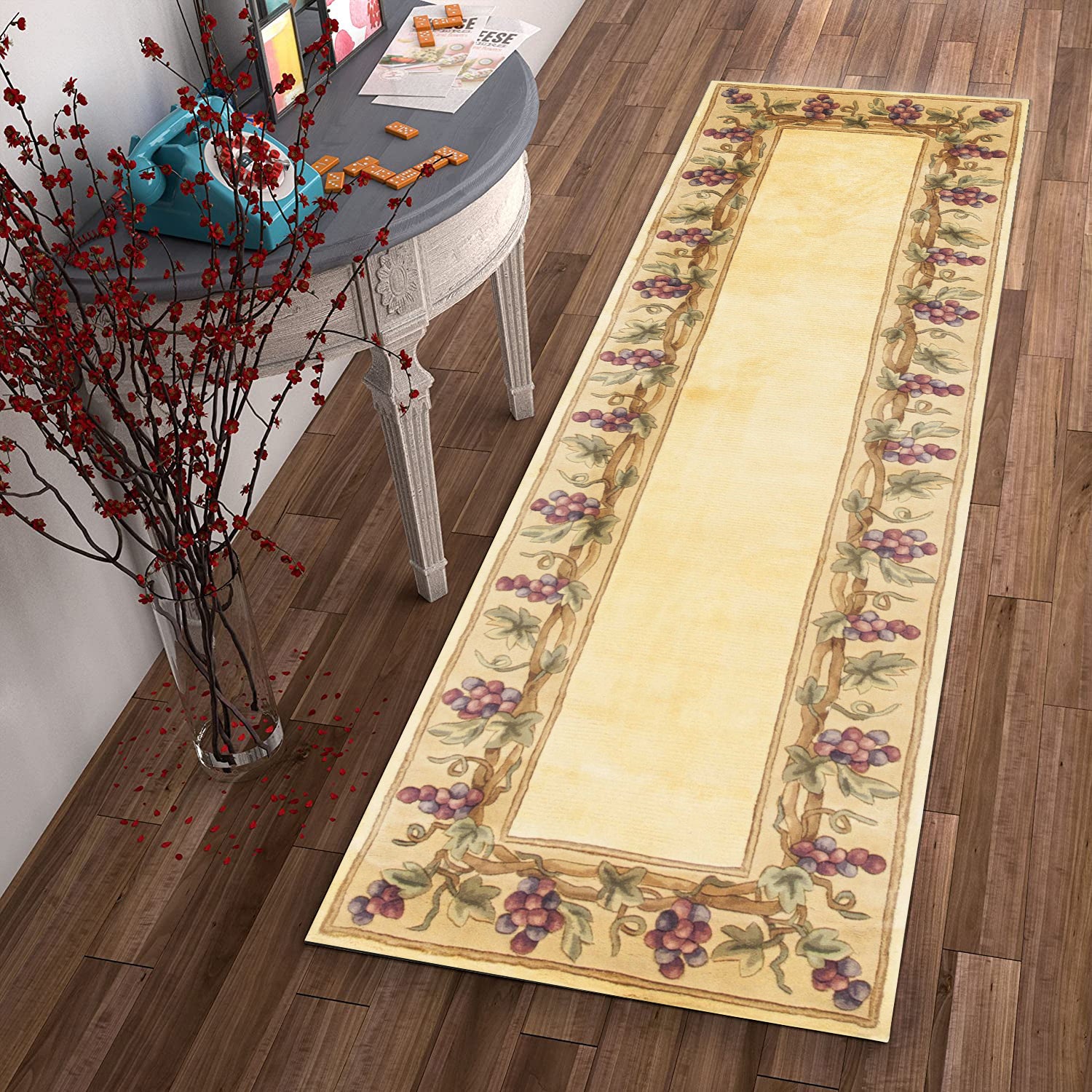 8' Ivory Wool Hand Tufted Runner Rug