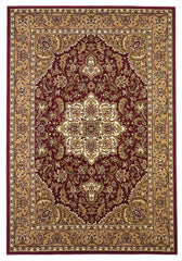 8' Red And Beige Area Rug