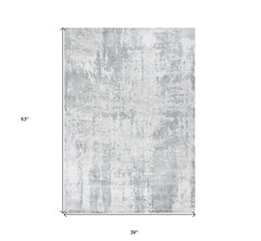 3' X 5' Gray Abstract Hand Loomed Area Rug