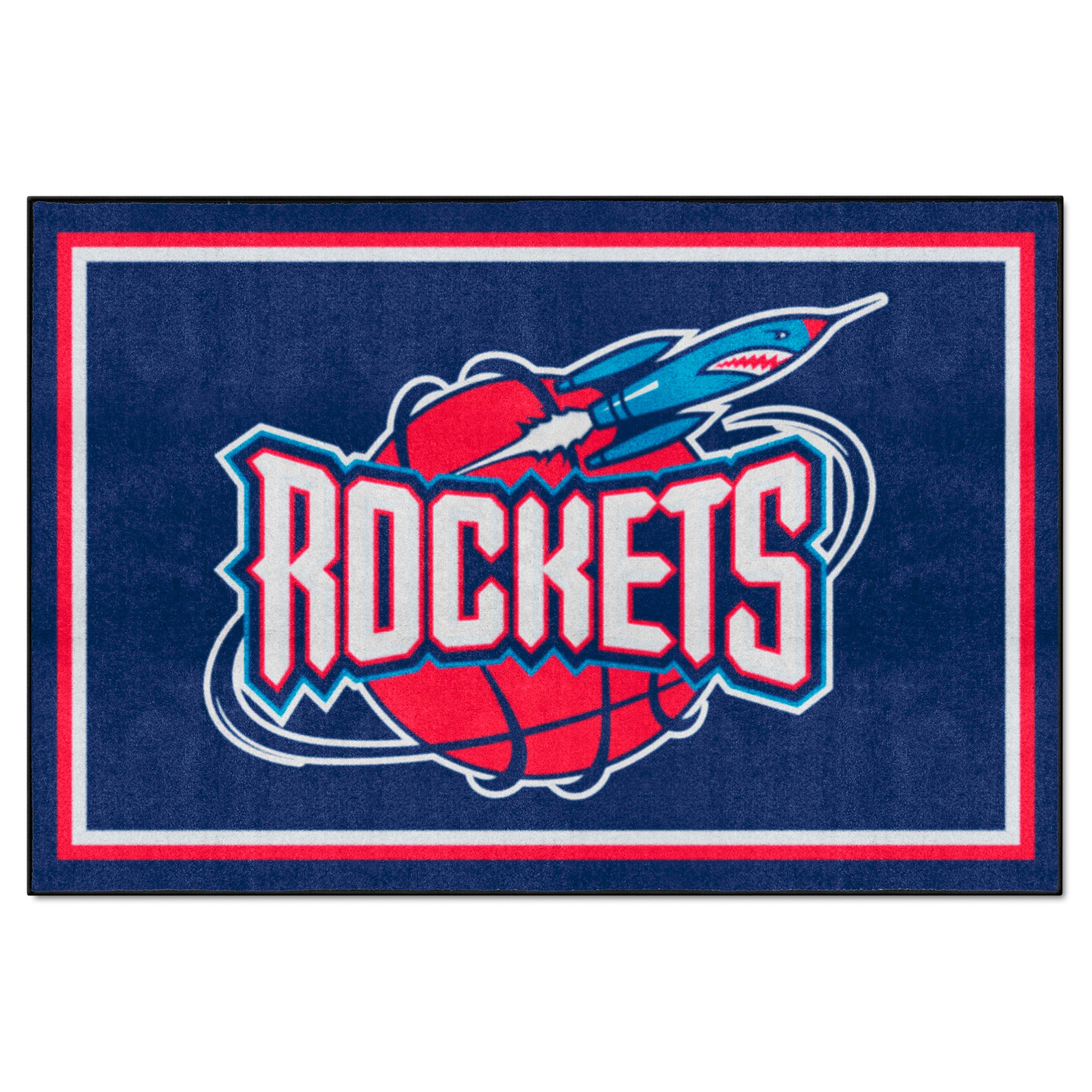 NBA Retro Houston Rockets 5ft. x 8 ft. Plush Area Rug