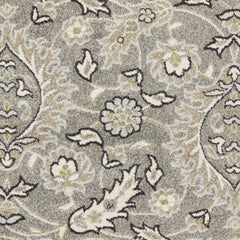 2' X 4' Gray and Ivory Floral Area Rug