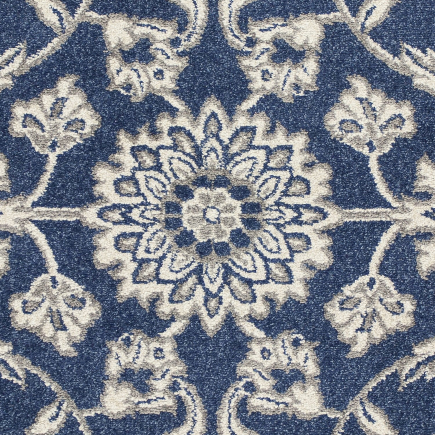 2' X 3' Blue and Ivory Area Rug