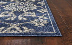 2' X 3' Blue and Ivory Area Rug