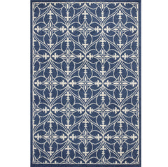 2' X 3' Blue and Ivory Area Rug