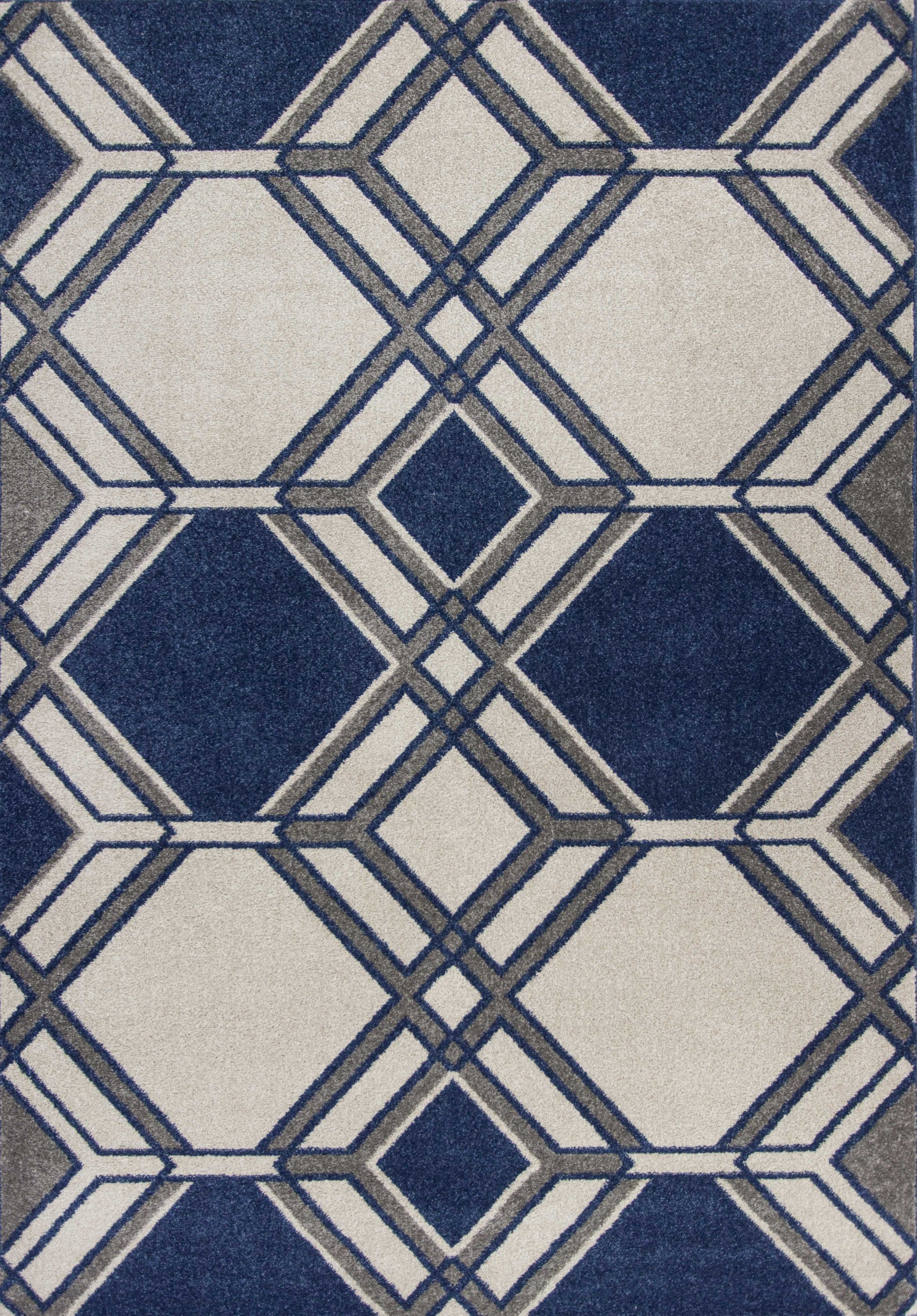 2' X 3' Blue Geometric Area Rug