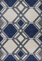 2' X 3' Blue Geometric Area Rug