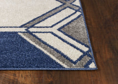 2' X 3' Blue Geometric Area Rug