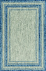 3' X 4' Blue and Green Striped Indoor Outdoor Area Rug