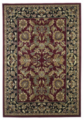 2' X 3' Red Black Machine Woven Floral Traditional Indoor Accent Rug