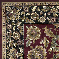 2' X 3' Red Black Machine Woven Floral Traditional Indoor Accent Rug