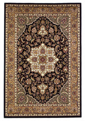 2' X 3' Beige And Black Floral Medallion Area Rug