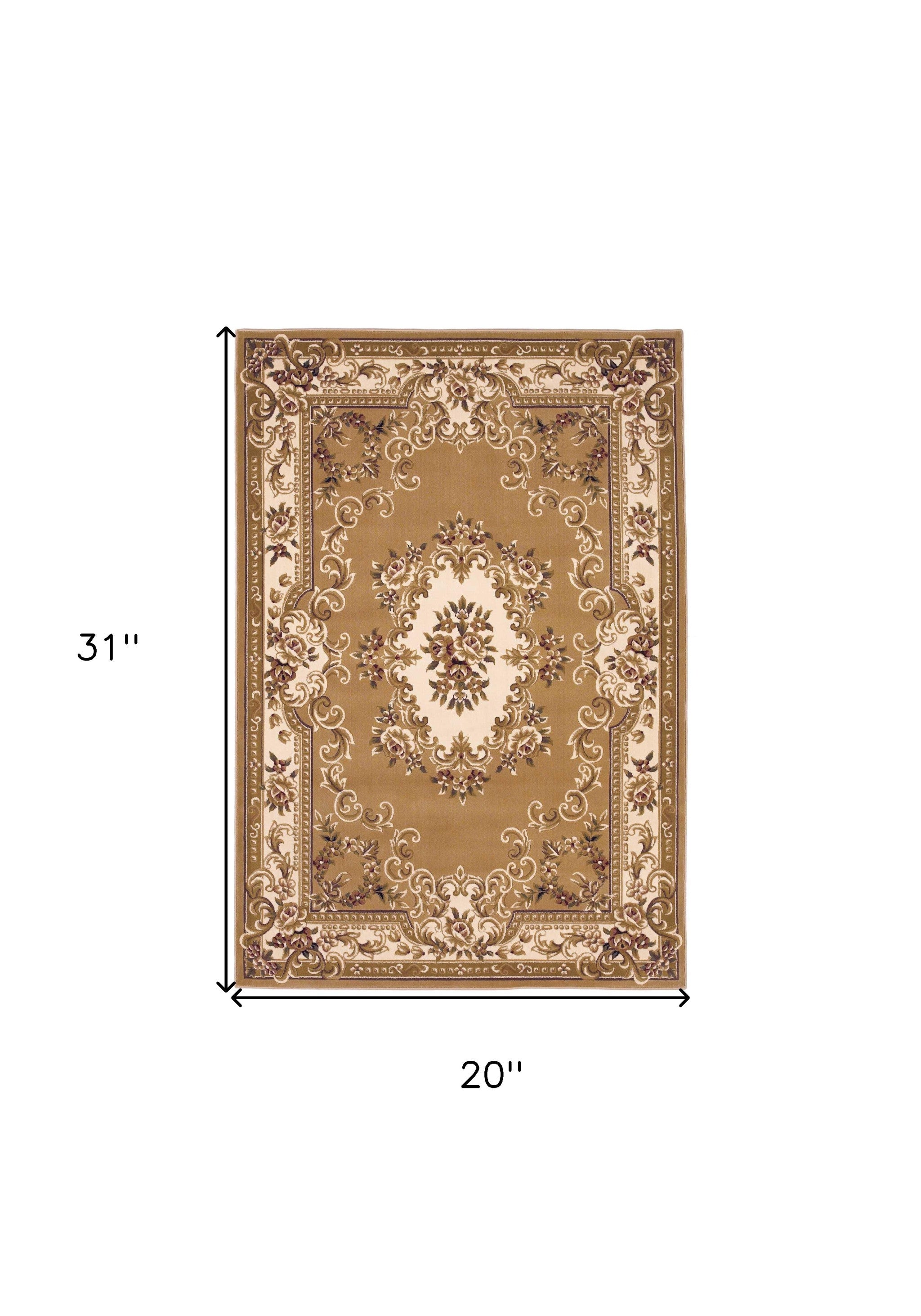 1' X 2' Polypropylene Beige Or Ivory Area Rug