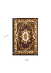 1' X 2' Polypropylene Plum Or Ivory Area Rug