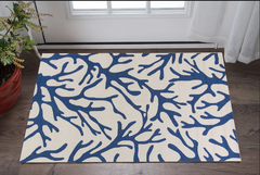 2' X 3' Blue Hand Tufted Area Rug