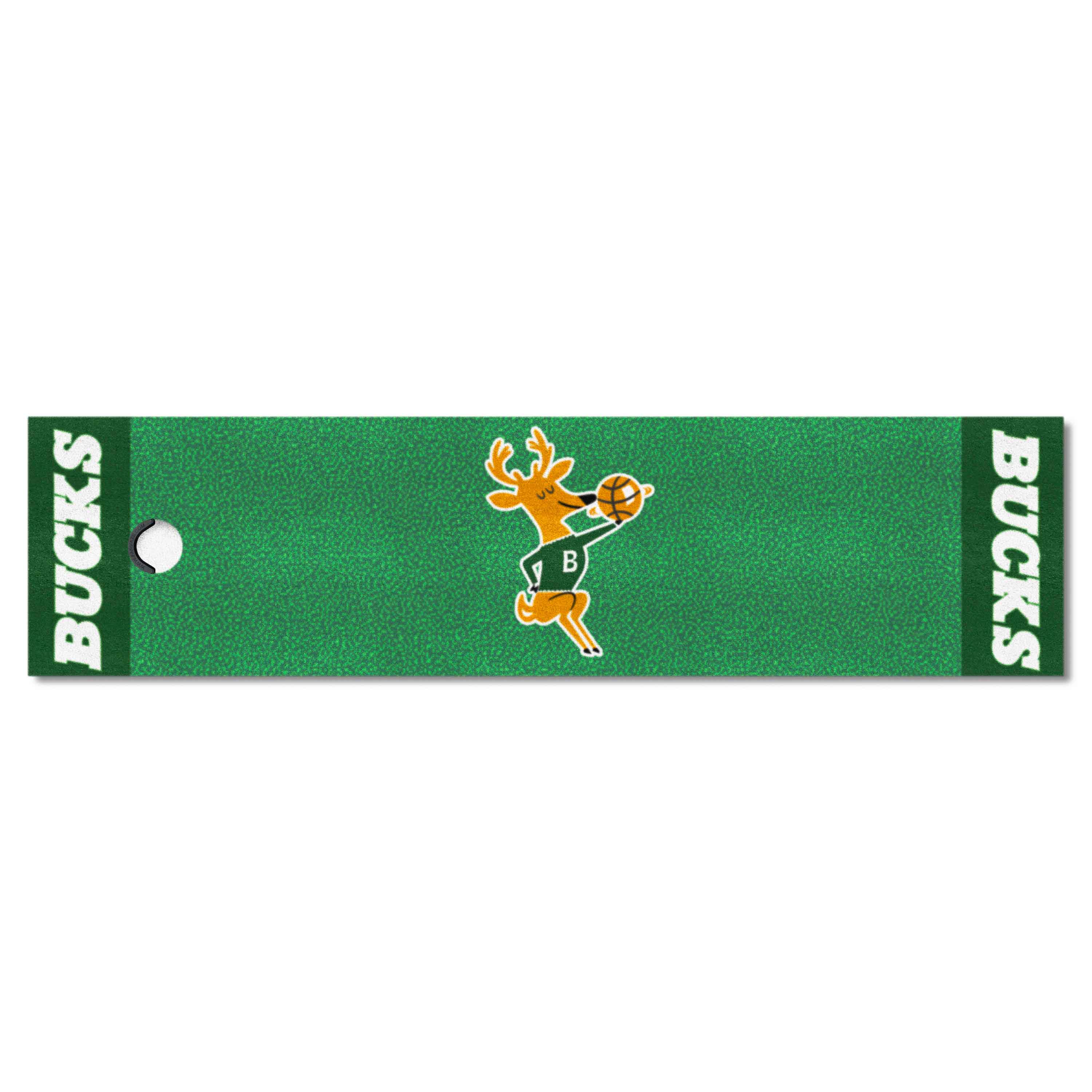 NBA Retro Milwaukee Bucks Putting Green Mat - 1.5ft. x 6ft.