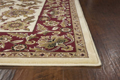 2' X 3' Polypropylene Ivory Or Red Accent Rug - Homeroots