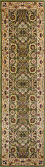 2' X 3' Green Taupe Machine Woven Floral Traditional Indoor Accent Rug