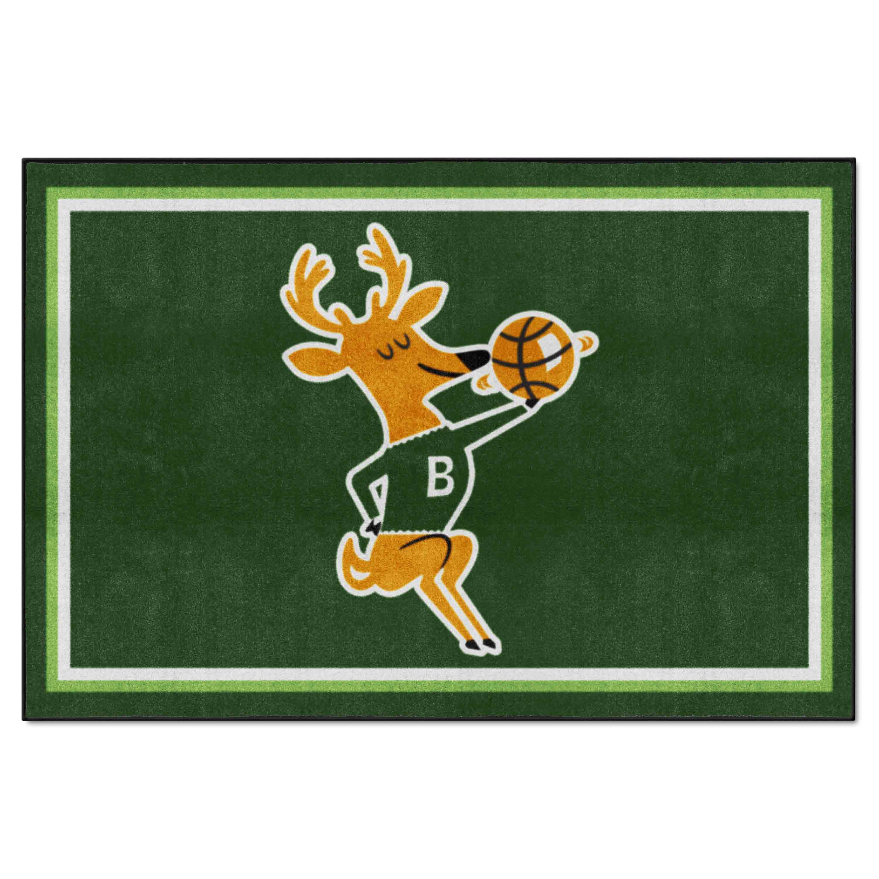 NBA Retro Milwaukee Bucks 5ft. x 8 ft. Plush Area Rug