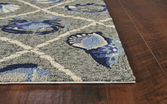 2' X 3' Gray Abstract Handmade Indoor Outdoor Area Rug