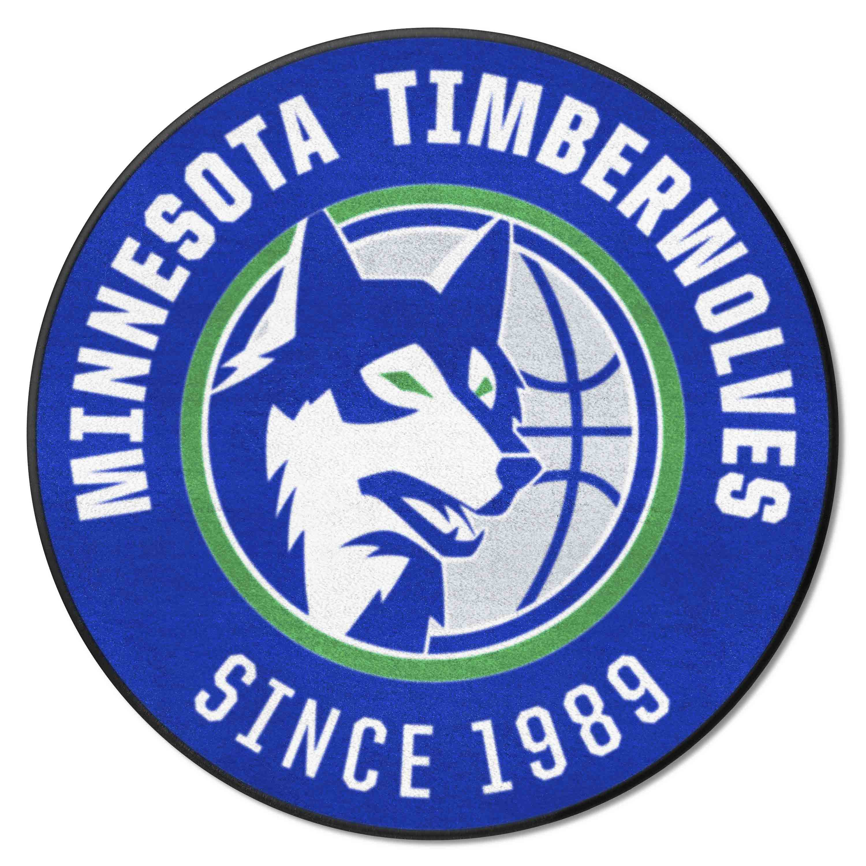 NBA Retro Minnesota Timberwolves Roundel Rug - 27in. Diameter