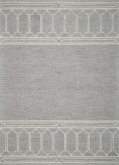 2' X 4' Gray Wool Ogee Hand Tufted Area Rug