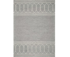 2' X 4' Gray Wool Ogee Hand Tufted Area Rug