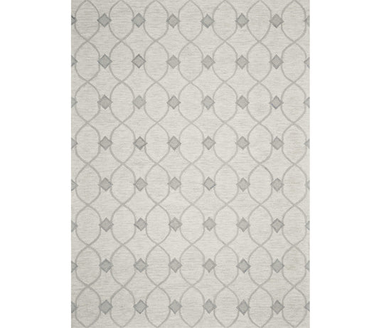 2' X 4' Ivory Wool Quatrefoil Hand Tufted Area Rug