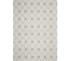 2' X 4' Ivory Wool Quatrefoil Hand Tufted Area Rug