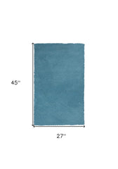 2' X 4' Polyester Highlighter Blue Area Rug