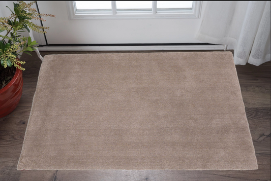 2' X 4' Beige Indoor Shag Rug