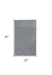 2' X 4' Polyester Grey Area Rug