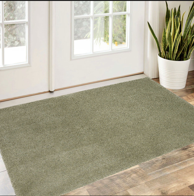 2' X 4' Sage Green Hand Woven Area Rug