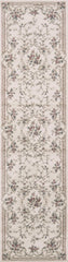 8' Ivory Bordered Floral Indoor Runner Rug