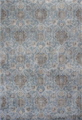 2' X 4' Slate Blue Damask Area Rug