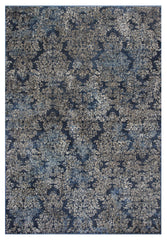 2' X 4' Slate Blue Damask Area Rug