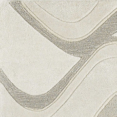 2' X 4' Ivory Hand Tufted Abstract Waves Indoor Accent Rug